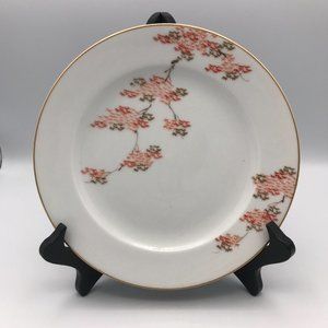 Fukagawa Arita Salad Plate w/ Gold Trim 7.5" Japanese Maple Hand Painted Vintage